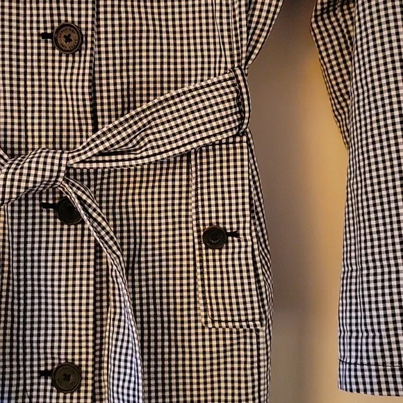 Lands End Black and White Checker Raincoat - Picture 4 of 8